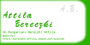 attila bereczki business card